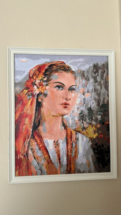 Оригинална ръчно рисувана картина – портрет, 40×50 см, рамкирана