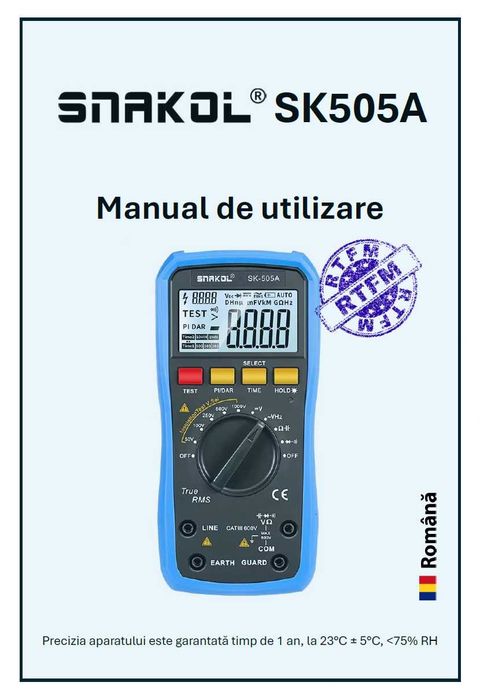 Tester pt. rezistenta de izolatie, Snakol SK-505A. Megohmetru + multimetru