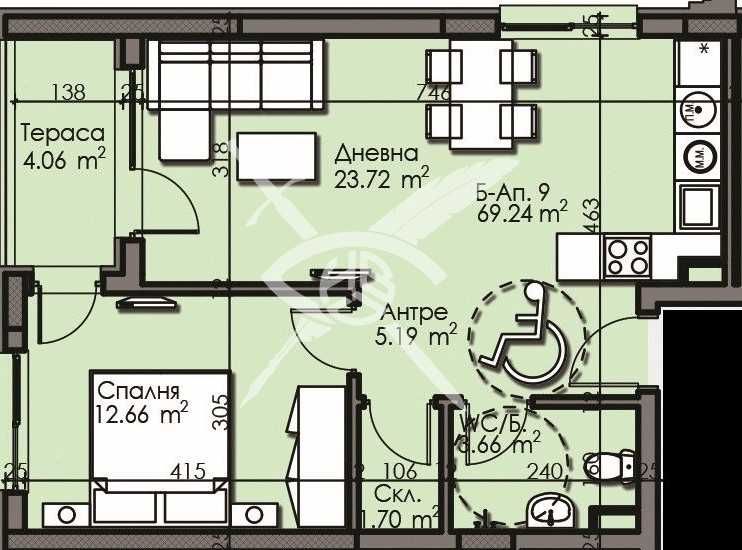 Двустаен апартамент 919-26990