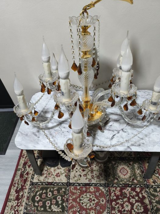 Candelabru sticlă și cristal