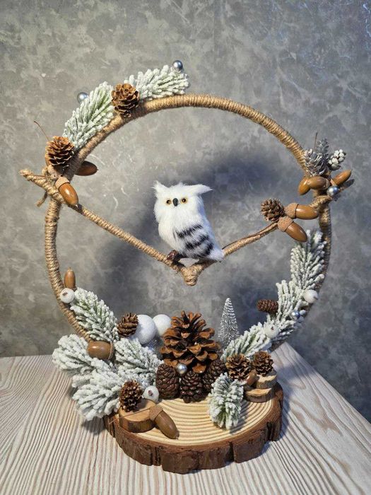 Зимняя композиция “Сова в лесу”