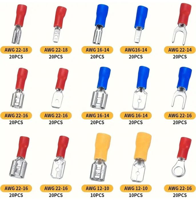 Комплект от 280 броя кабелни съединители (обувки)