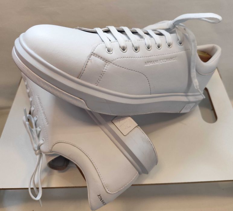 Pantofi sport casual 45 45.5 Armani piele naturala moale alb