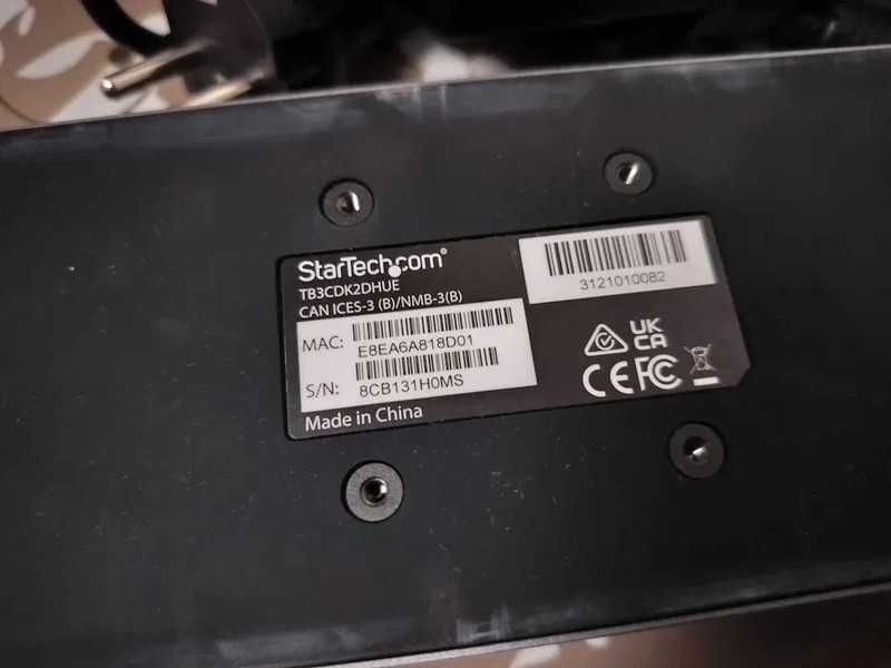 Docking Station StarTech.com Thunderbolt 3,Dual Monitor 4K 60Hz 10Gbps