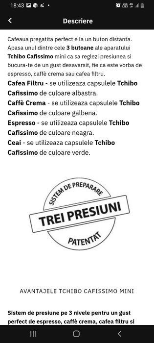 Aparat de cafea Tchibo