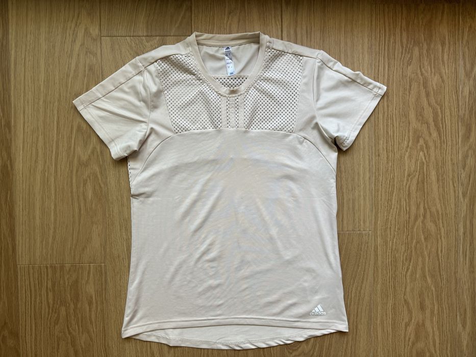 Adidas - тениска блуза горница за спорт, кремава, C / S