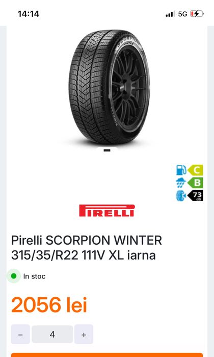 Anvelope Pirelli noi set 275/35 R 22, 315/30 R 22 dot 2020