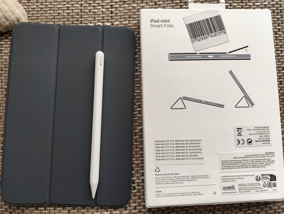 Ipad mini 7 + Apple pencil (USB-C) + Apple Smart Folio