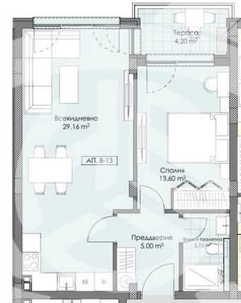 Двустаен апартамент Остромила 592-19385