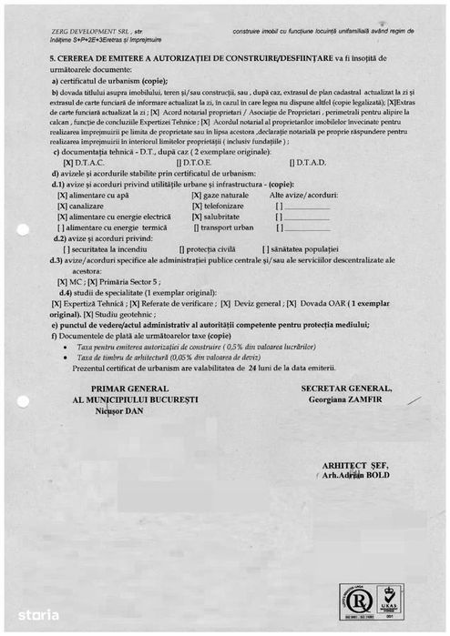 Vanzare teren 304mp ideal imobil rezidential S+P+2+3 retras Cotroceni