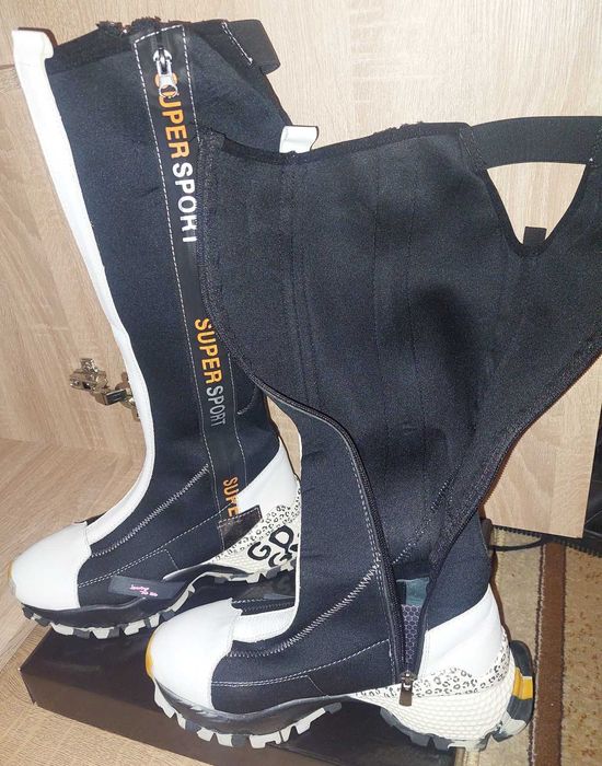 Cizme lungi piele naturala + material stretch mar. 38