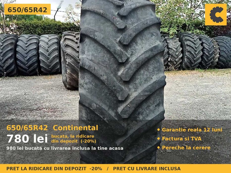 Anvelope Cauciucuri 650/65R42 650 65 R42 6506542 650 65R42 Continental Tractor Utilaje Agricole Radial SH Second Hand ANVELOPE Garantie 1 An Factura