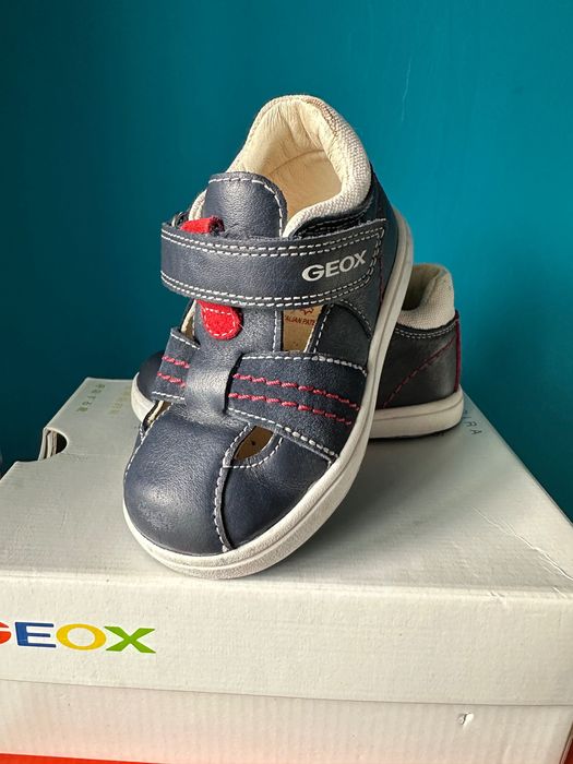 Geox, Marimea 22 -  sandale de piele Alb, Albastru marin