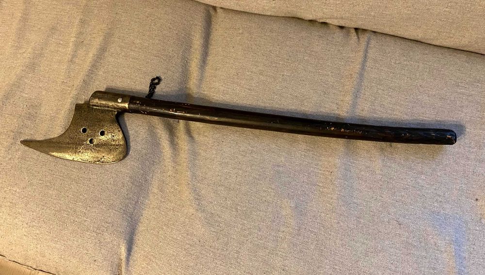 Arma de lupta medievala Battle Axe sec 15 germanica colectie vintage