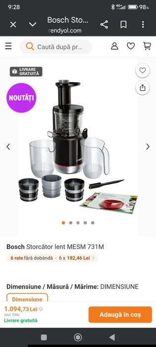 Bosh Vita Extract, Storcător de fructe și legume