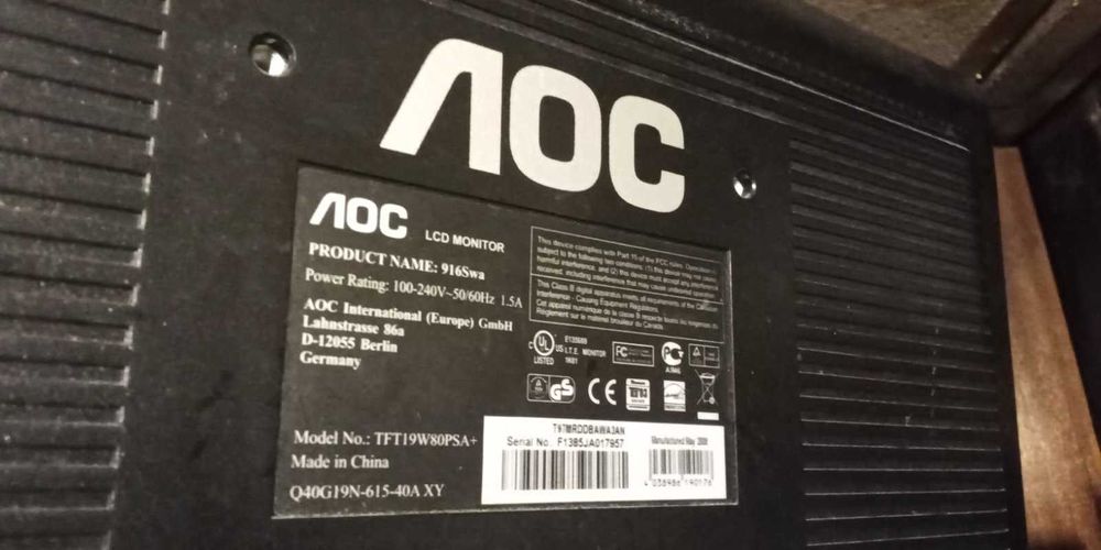 монитор AOC 916SWA 19"