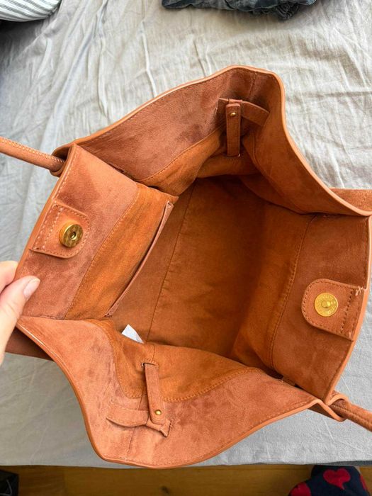 Дамска чанта  JW PEI – като нова Hana Medium Faux Suede Tote Bag - Brown