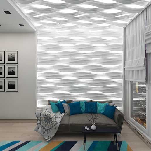 Декоративни 3D панели - 3д Led гипсови пана, стенни облицовки 0085