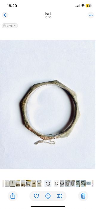 Bratara din argint in forma de hexagon