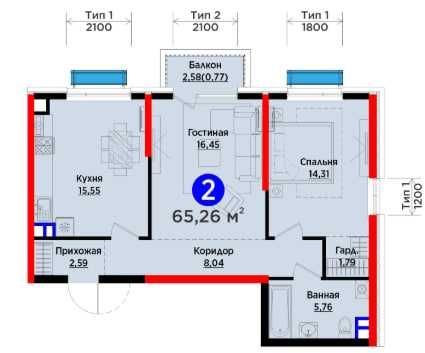 УСПЕЙ купить на -28% СКИДКЕ|Дом сдан |65 м²-2 комн. ПВ,-26320 у.е. (S)