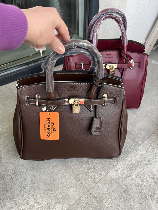 Луксозна чанта ,кожа -велур