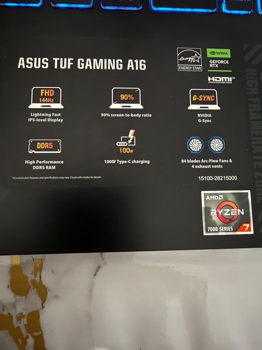 Продаю ноубук asus tuf a16