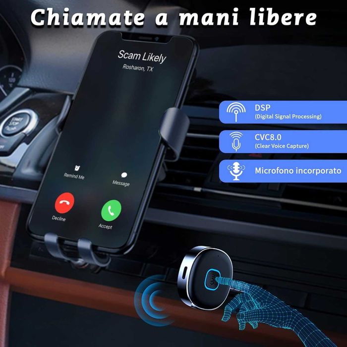 Hoppac Bluetooth 5.0 AUX Адаптер за кола – Hands-free разговори