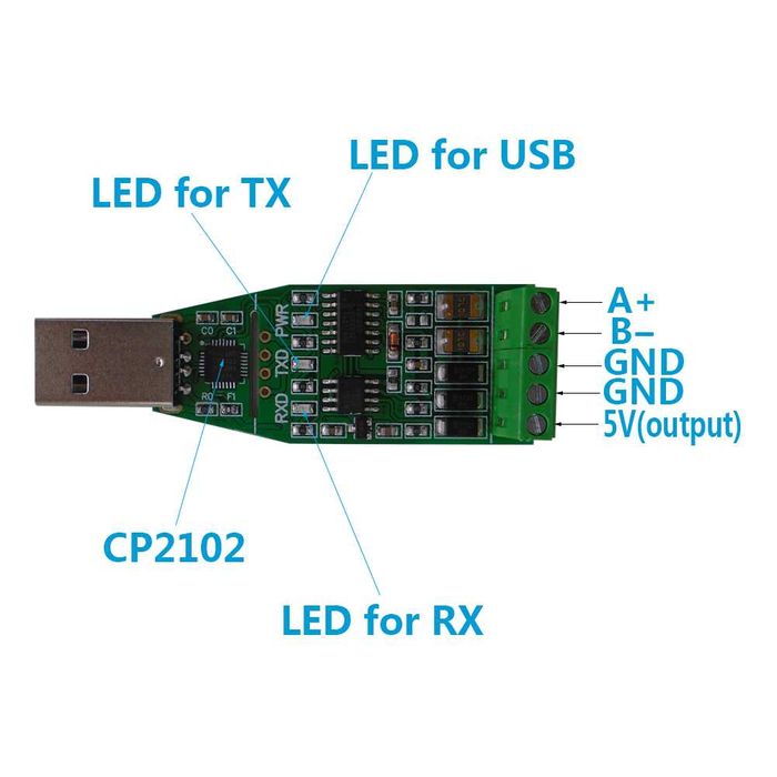 DSD TECH SH-U10 – USB към RS485 адаптер (CP2102 чип)