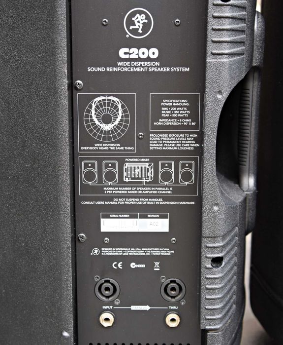 Boxe Mackie C200, profesionale