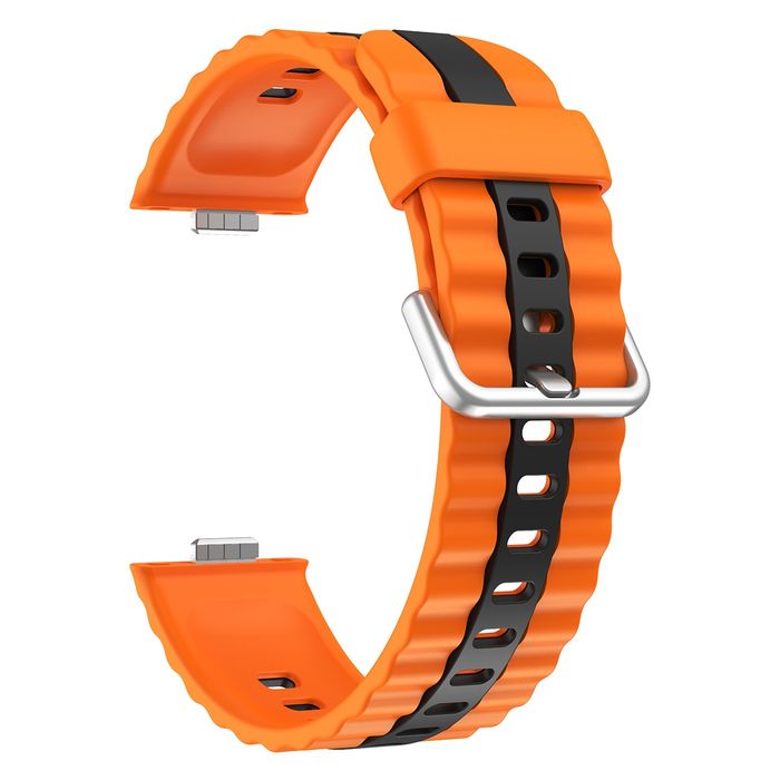 Huawei Watch Fit 3 4 4 Pro / STRIPE Двуцветна силиконова каишка