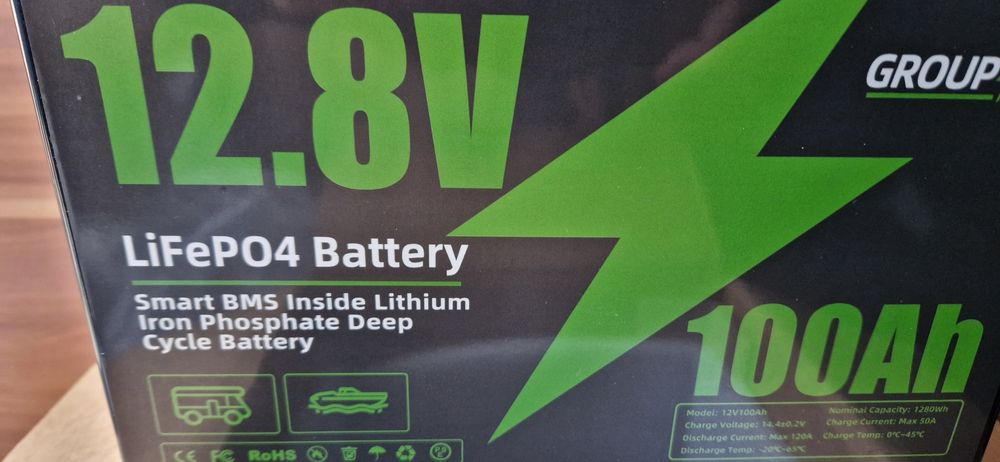 Акумулатор LIFEPO4 100AH, smart BMS, нов