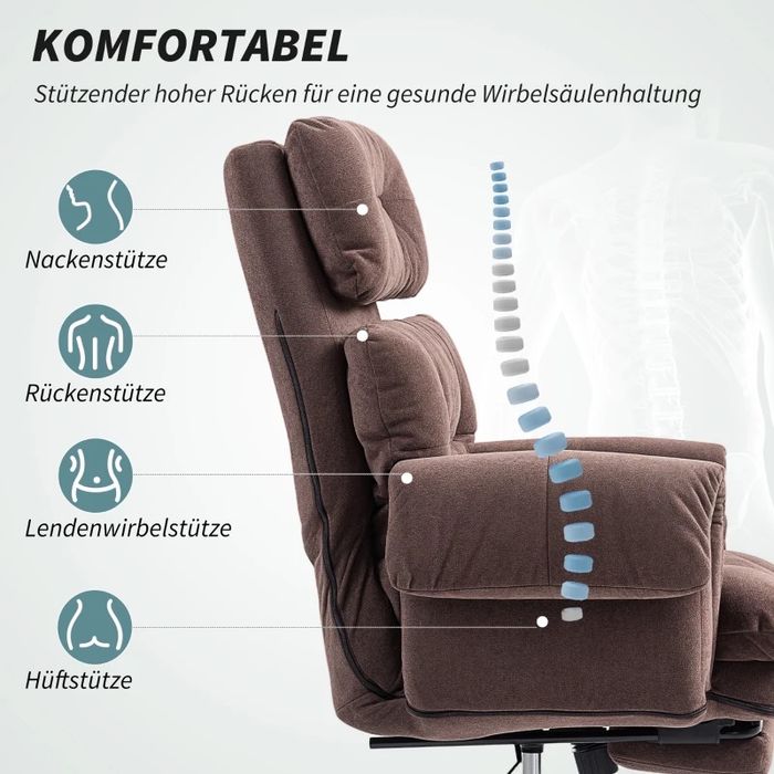 Тапициран офис стол HOMCOM