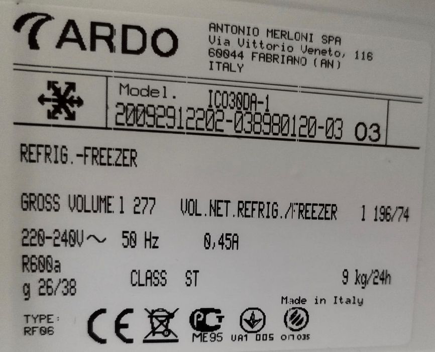 Холодильник встроенный ARDO