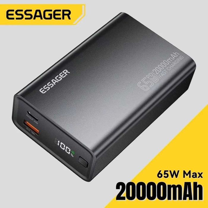 Външна батерия Essager, 20000mAh, 65W