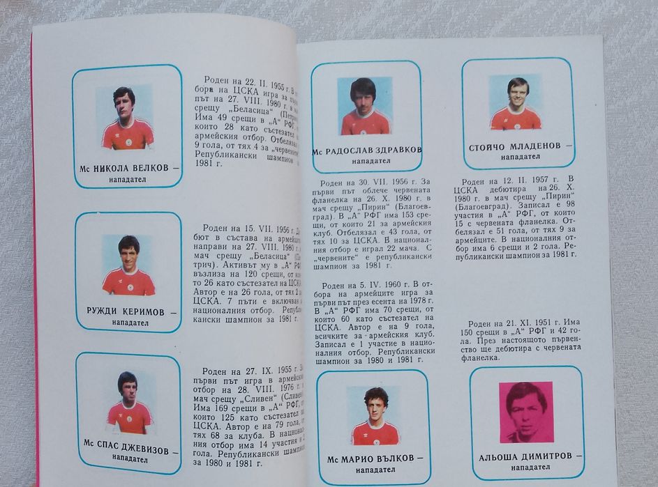ФК • ЦСКА програма есен 1981