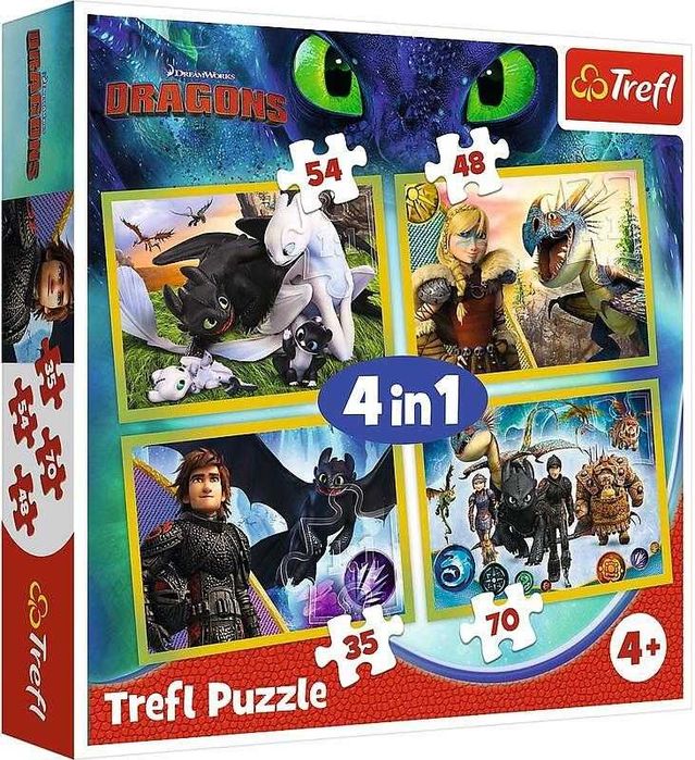 КАТО НОВИ! ЦЕНАТА Е И ЗА ДВАТА ПЪЗЕЛА! Пъзел Ravensburger 4-в-1