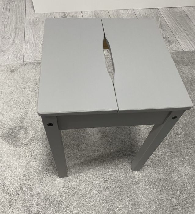 Taburet/scaun lemn Ikea, Hauga, gri, NOU, 32x32xh45