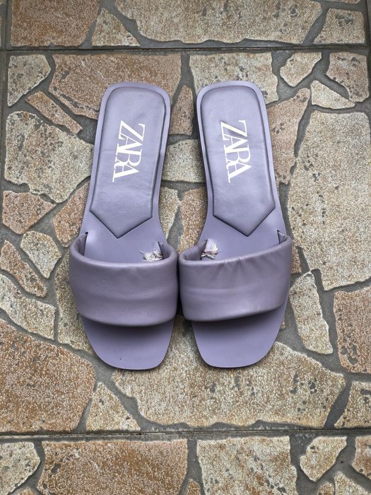 Дамски сандали естествена кожа, на ток, чехли Zara, чехли на платформа Juicy