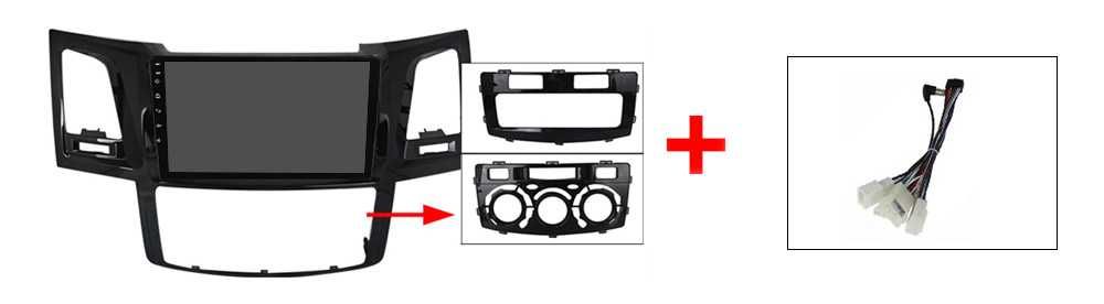 Navigatie Android 14 TOYOTA HILUX 2004-2014 1/8 Gb Waze CarPlay CAMERA