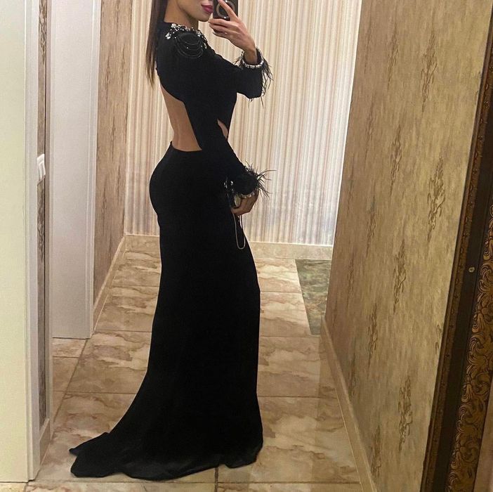 Rochie lunga eleganta din catifea