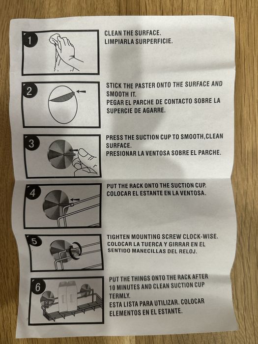 Polita metalica Premier UK, cu sistem de fixare cu ventuze, noua