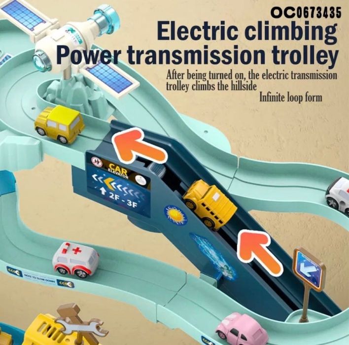 Set joaca copii circuite & parcari XXL cu lift, lumini, sunete