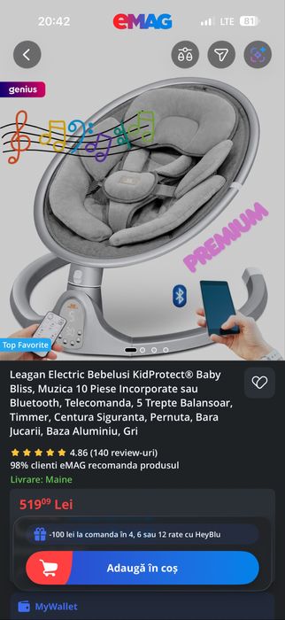 Leagan Electric Bebelusi