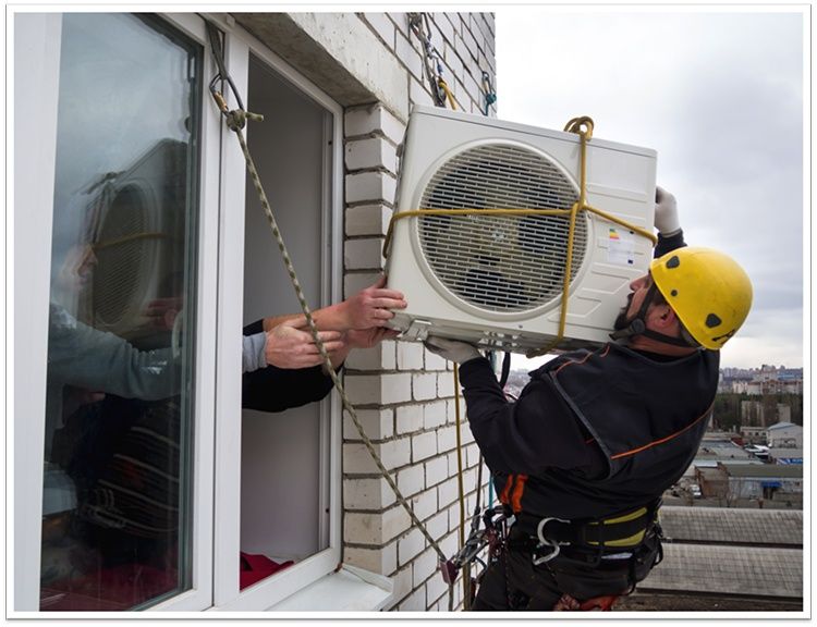 Монтаж кондиционеров. Наружные блоки. Альпинисты