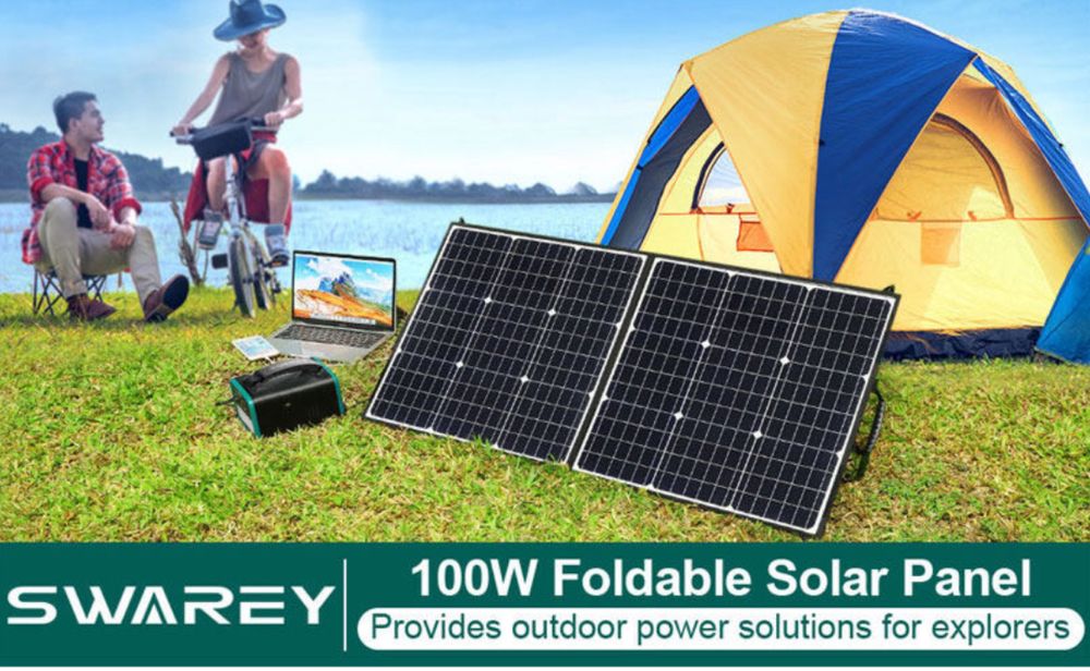 ПОСЛЕДЕН! с 24м ГАРАНЦИЯ! Оригинален комплект Swarey S500 + Swarey 100W Соларен Панел. Отлично Off-Grid Решение за Къмпинг, Кемпер, Каравана и Риболов
