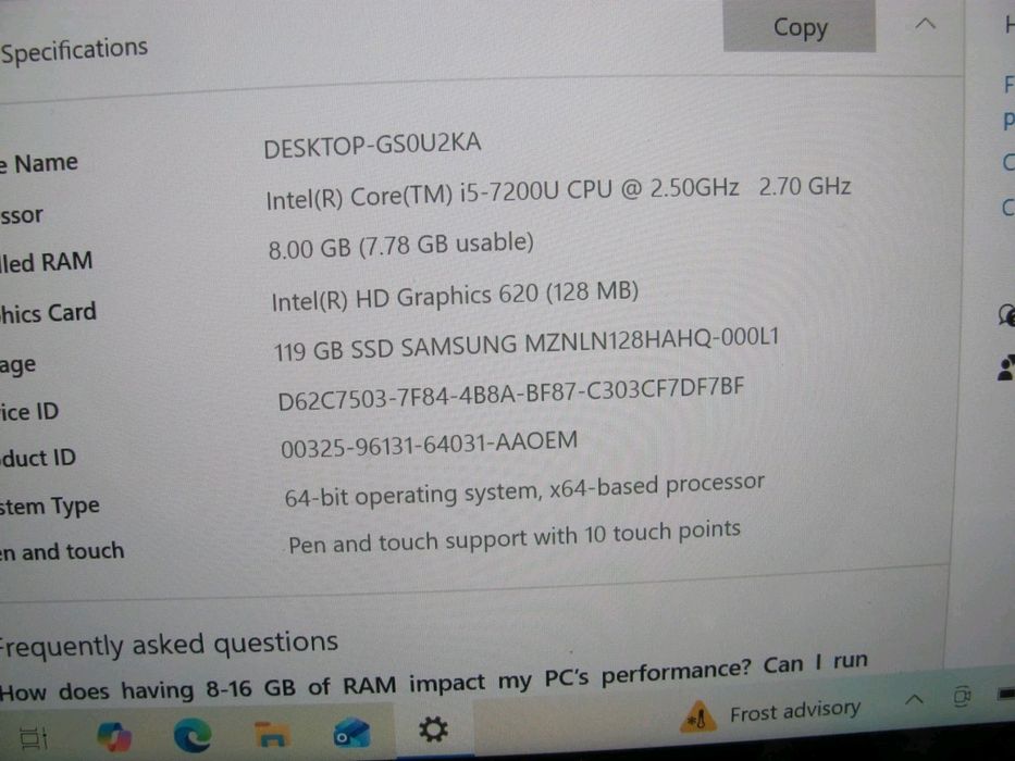 Dell inspiron 13 7378 x360 i5 8gb/128gb SSD