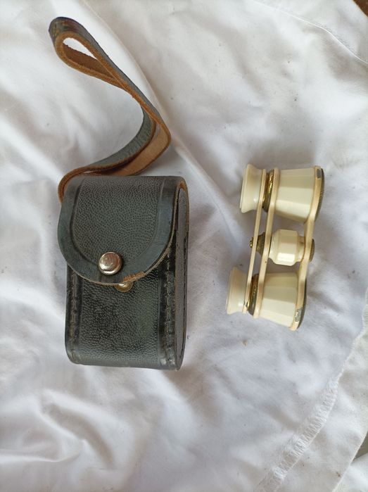 Binoclu vintage cu husa piele