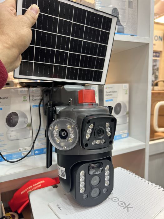 Quyosh panelli 4G sim kartali kamera 3 ko’zli