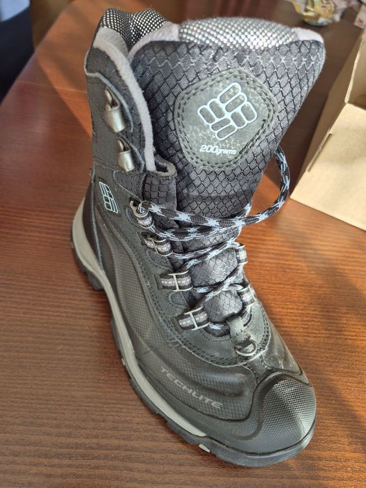 Columbia - Дамски ботуши за сняг, Найлон, Естествена кожа, Черни, 37.5