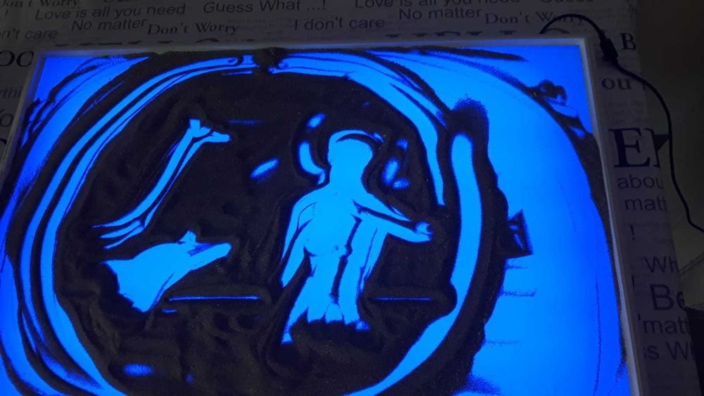 Tabla iluminata pentru desenat in nisip cu mai multe tipuri de lumina